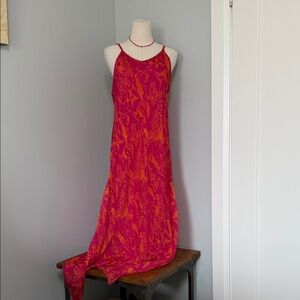 Le Ragazze Made in Italy | Silk Blend Maxi Dress + Wrap | Size L,slip dress